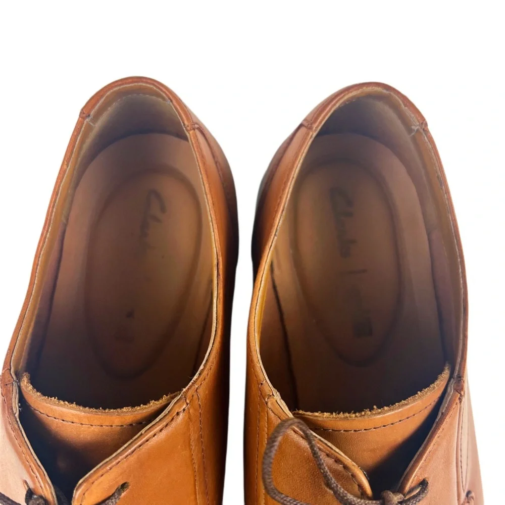 Clark’s Mens Whiddom Tan Leather Oxfords Size 12